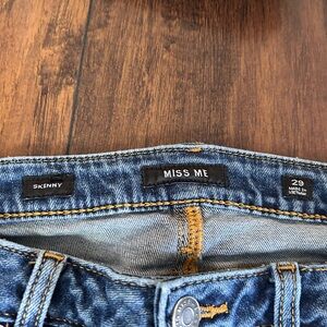 Miss Me Light Blue Denim Jeans with Gold Stitching